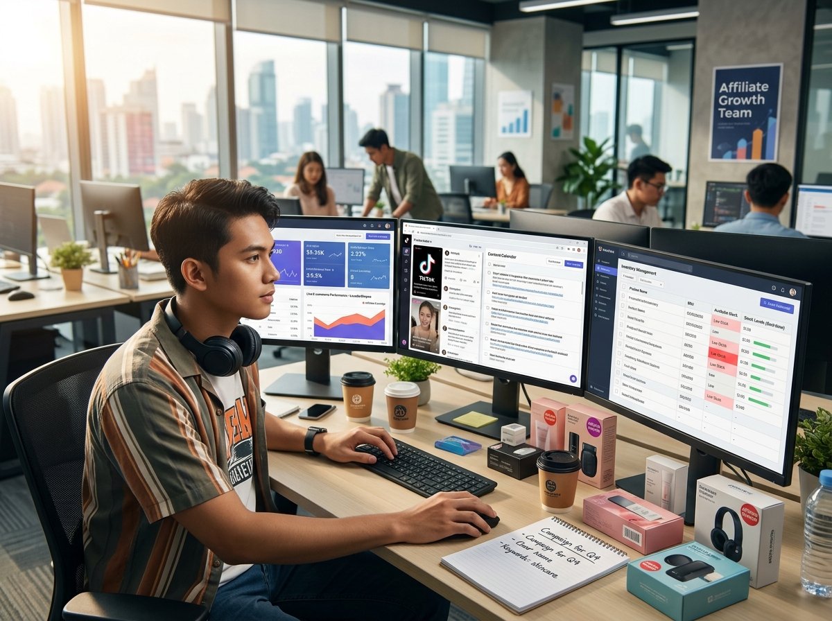 gambar orang kerja jadi affiliate specialist