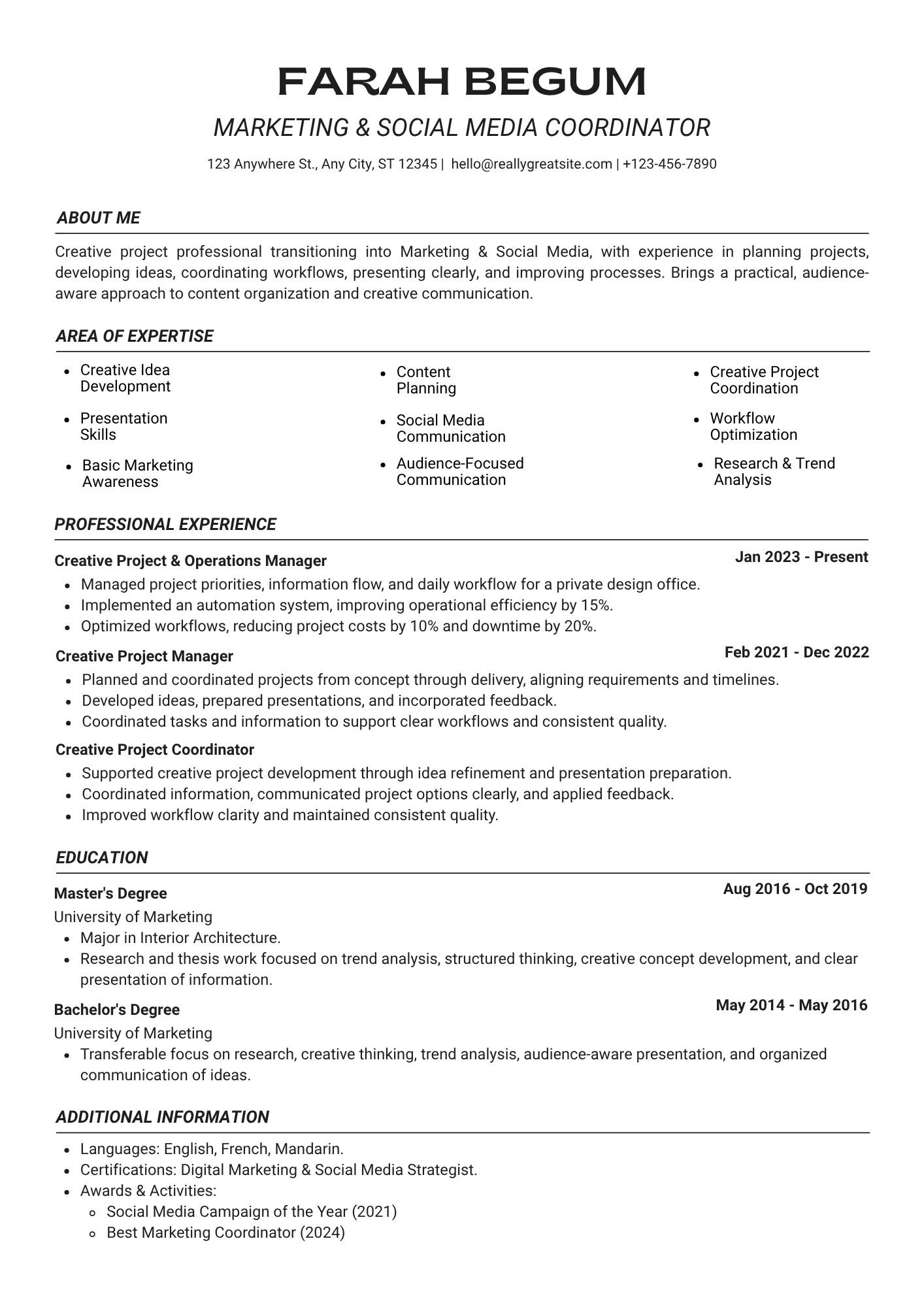 CV ATS friendly