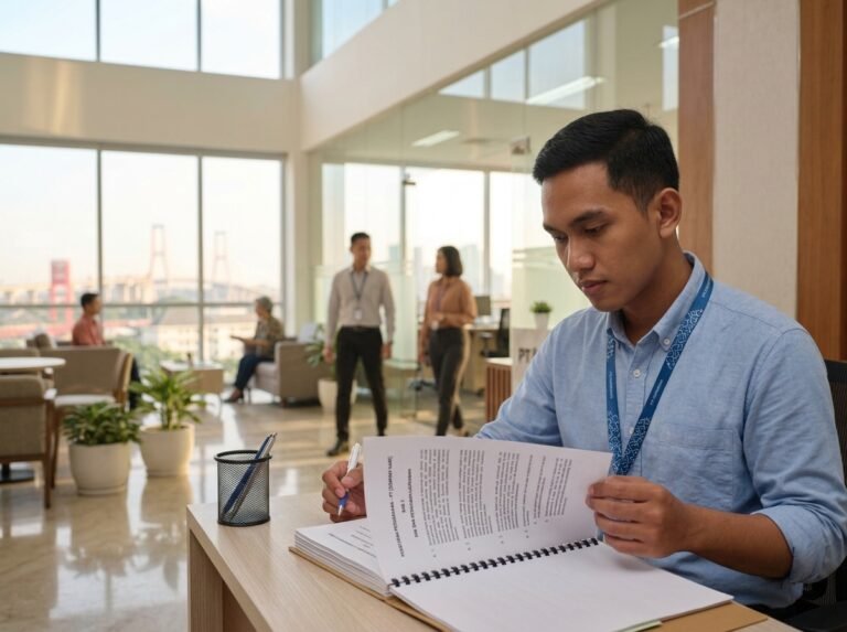 gambar orang baca peraturan perusahaan