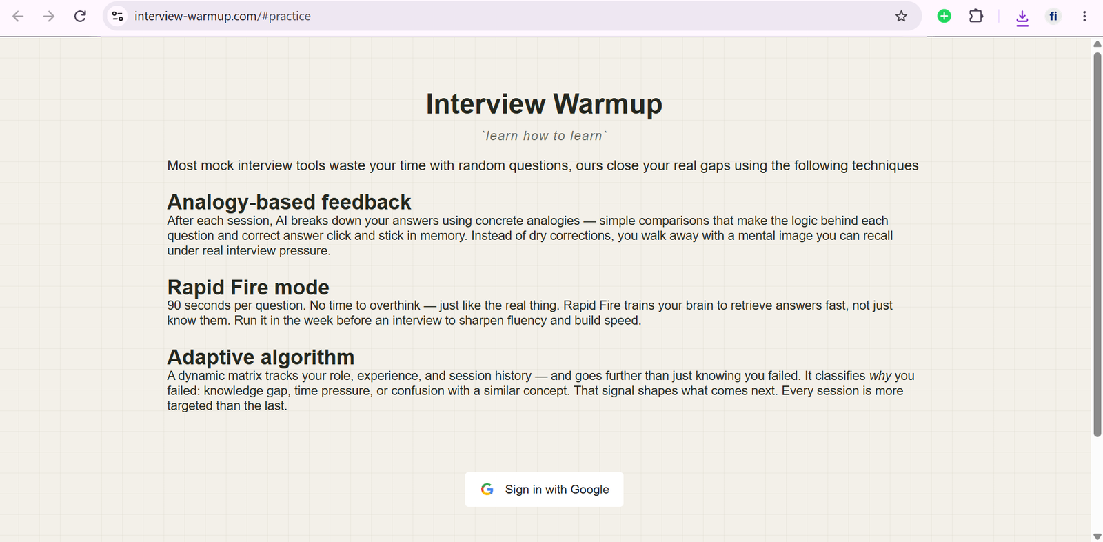 Google Interview Warmup