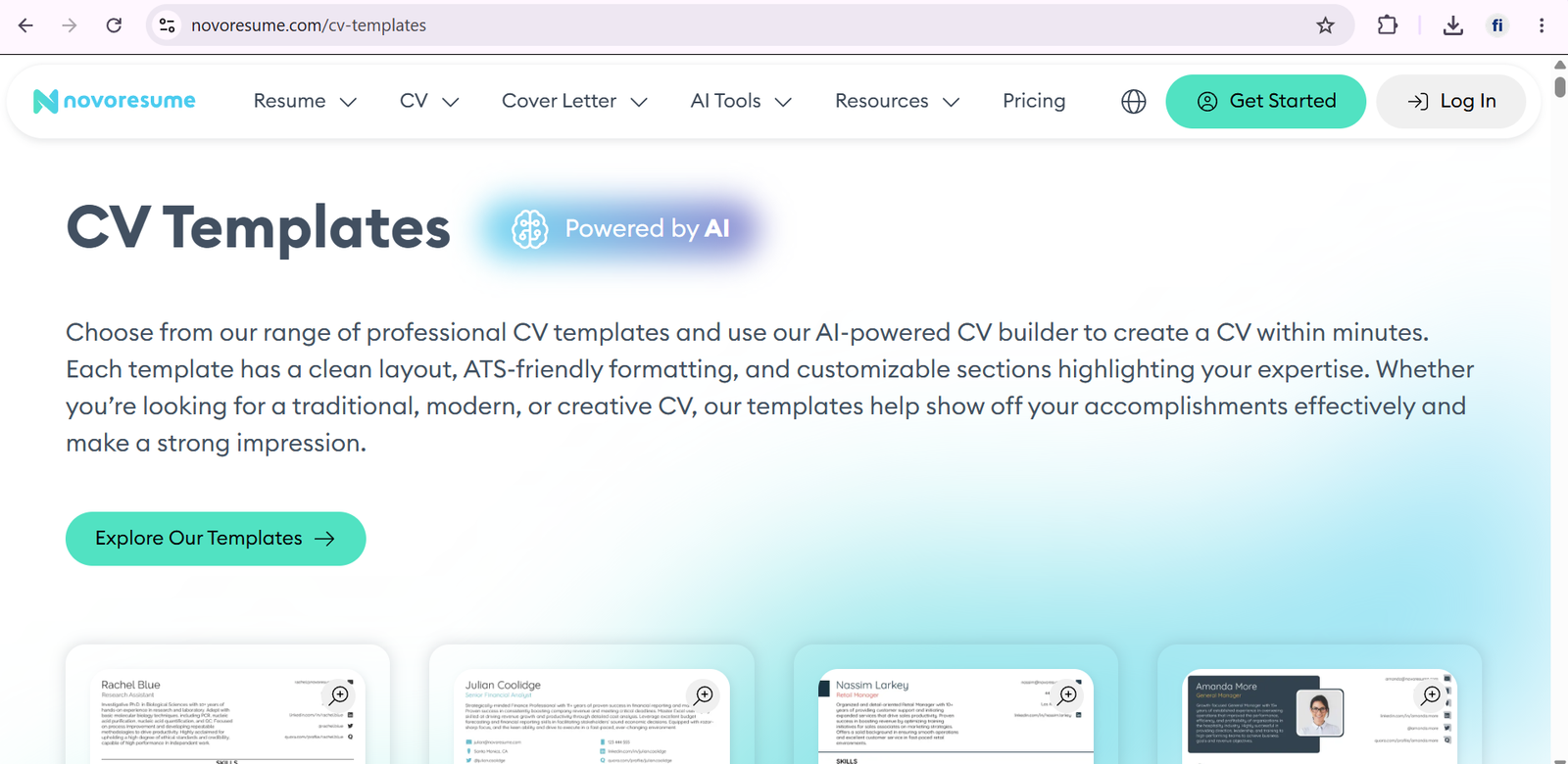 novoresume cv maker