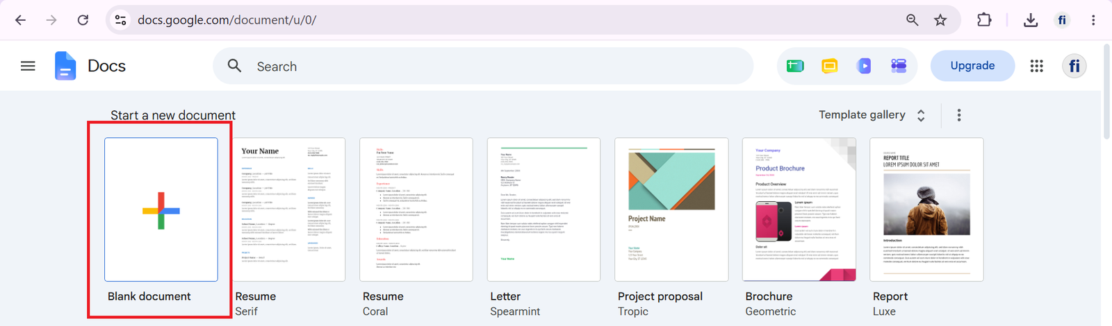 pilih blank document