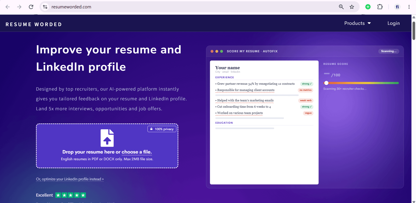 website resume worded